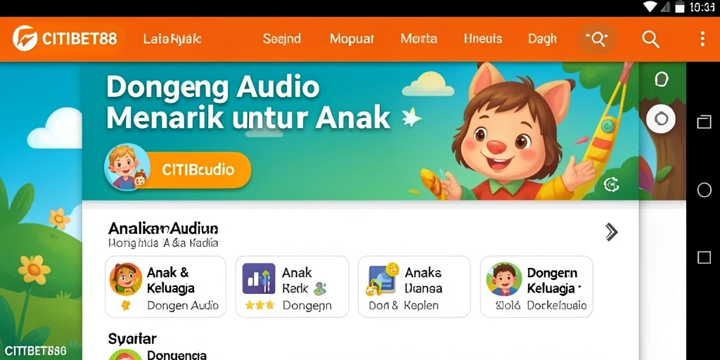 Tampilan antarmuka CITIBET88 yang menarik untuk dongeng audio.