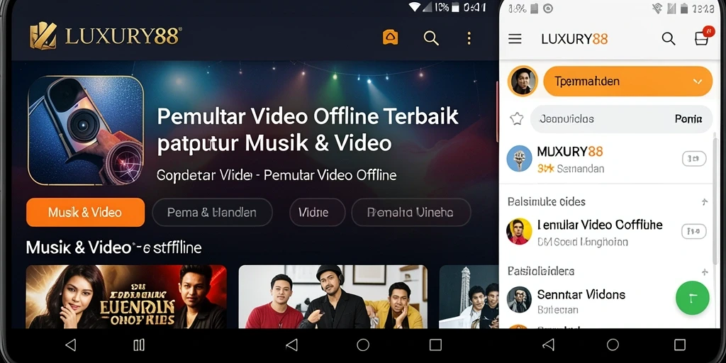 Tampilan antarmuka LUXURY88 untuk Pemutar Video Offline yang modern dan intuitif.