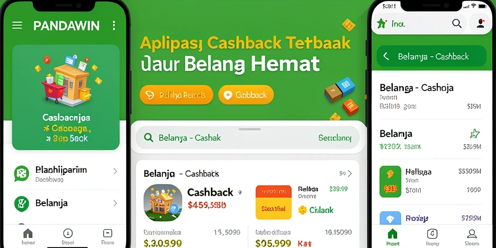 Antarmuka aplikasi PANDAWIN yang mudah digunakan untuk cashback.