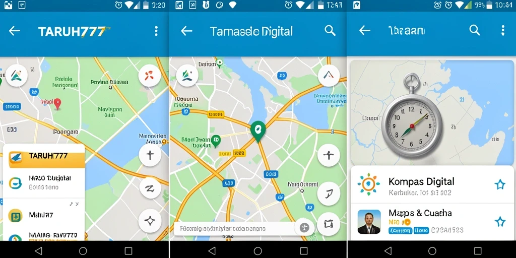 Tampilan antarmuka kompas digital TARUH777 yang intuitif dan informatif.