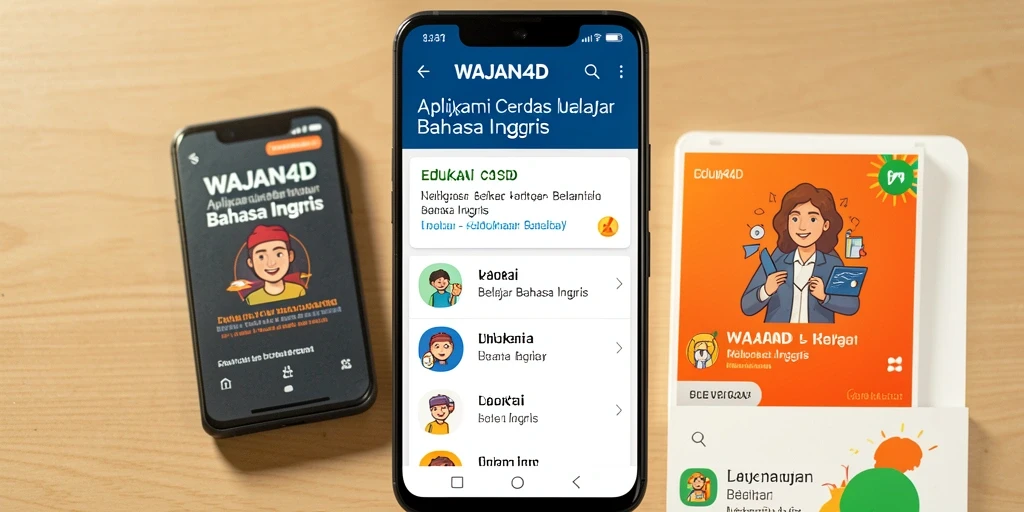 Tampilan utama WAJAN4D dengan fitur belajar Bahasa Inggris yang interaktif.