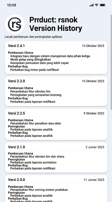 Riwayat Versi Resmi Aplikasi rsnok untuk Android